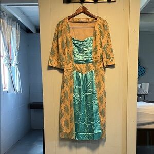 Young Essence Y2K Nude Illusion Fairycore Floral Princess Basque Waist Dress L